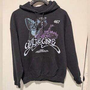 CIVIL REGIME Graphic Black Hoodie
Size Large
